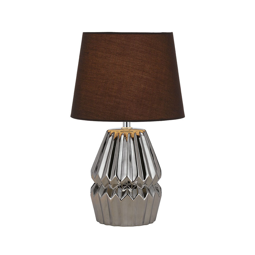 Greet Chrome and Brown Stacked Cupcake Ceramic Table Lamp