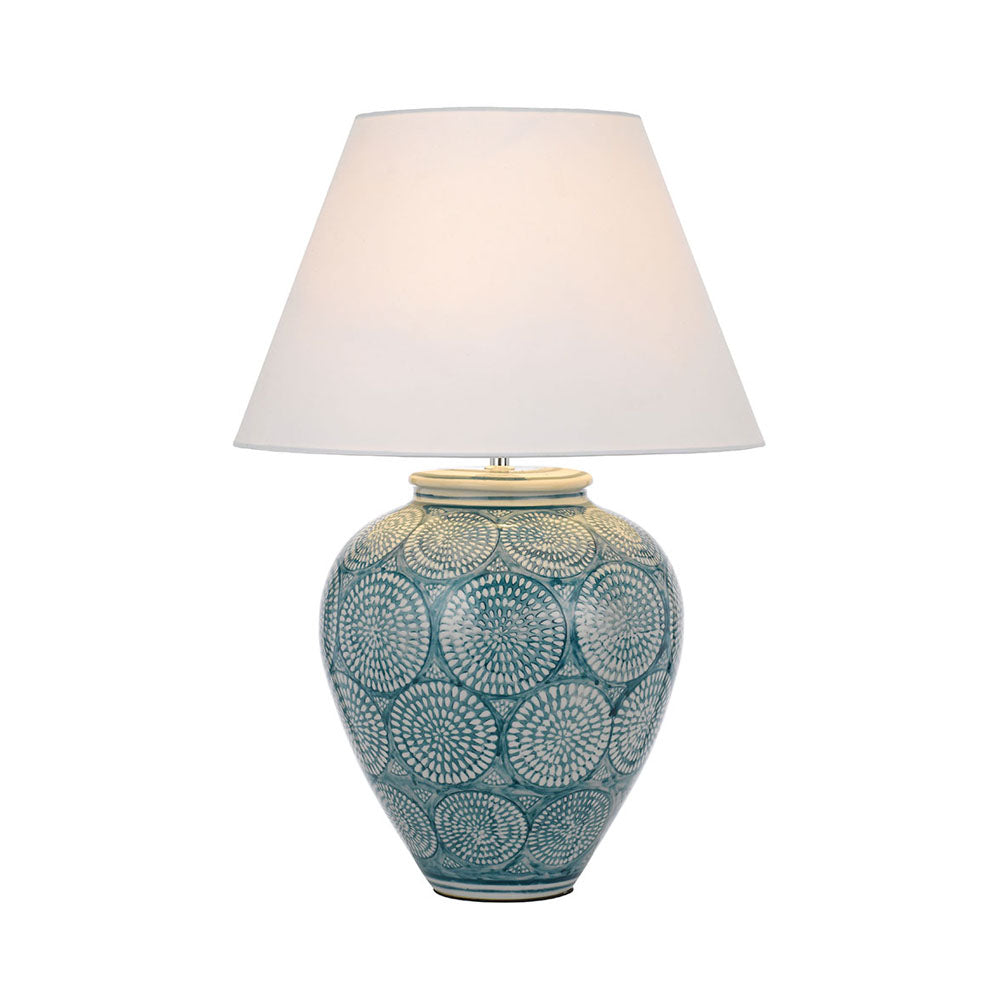 Hannah Blue and White Pattern Urn Ceramic Table Lamp
