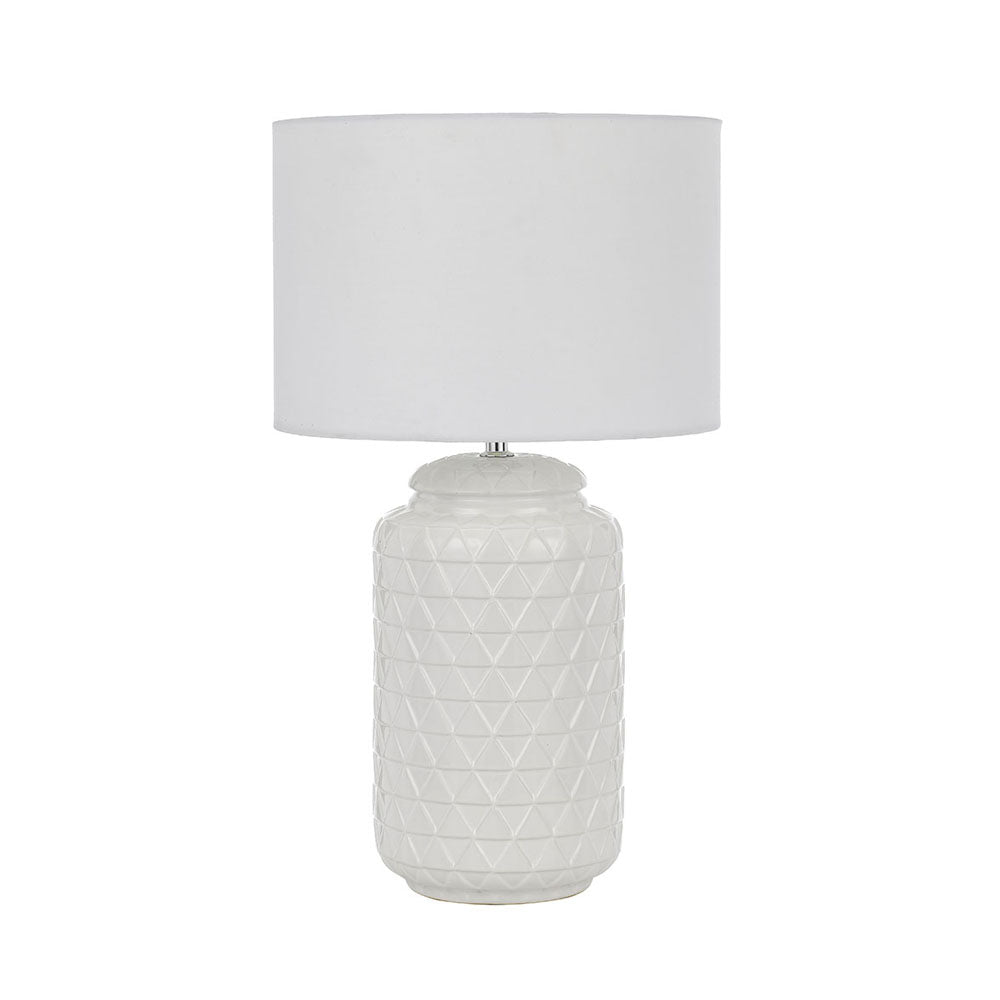 Heshi White and White Ceramic Table Lamp