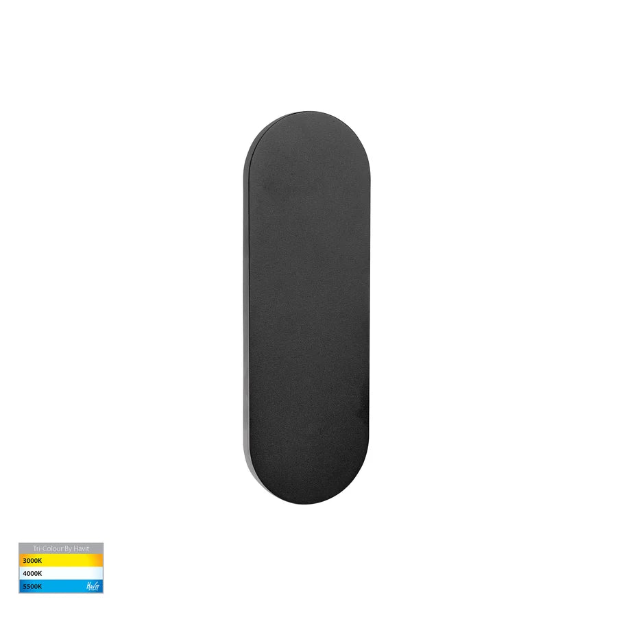 Barline Shadow Black 300mm Oval LED Wall Light