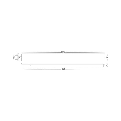 Barline 1000mm Black Modern Linear Outdoor LED Wall Light