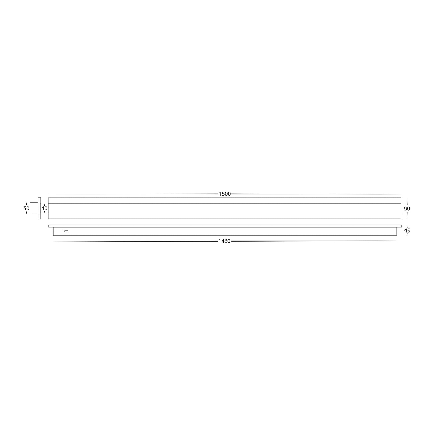 Barline 1500mm Black Modern Linear Outdoor LED Wall Light