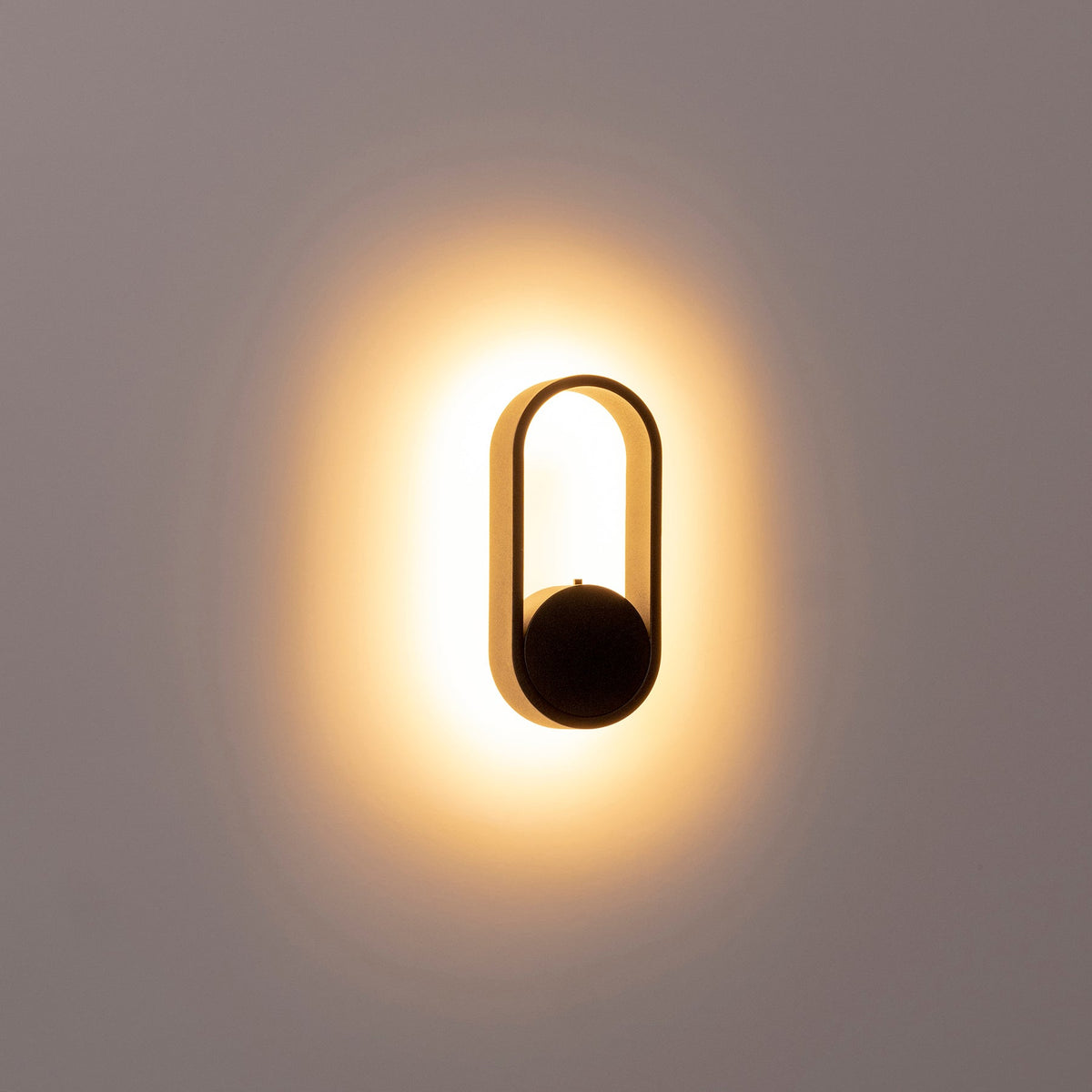 Ovale Black with Black Modern Indoor LED Wall Light