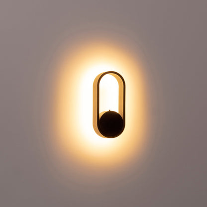 Ovale Black with Black Modern Indoor LED Wall Light