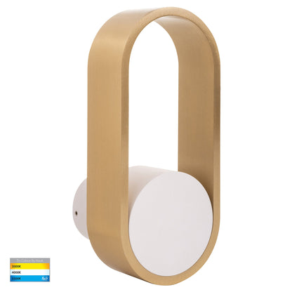 Ovale Brass with White Modern Indoor LED Wall Light