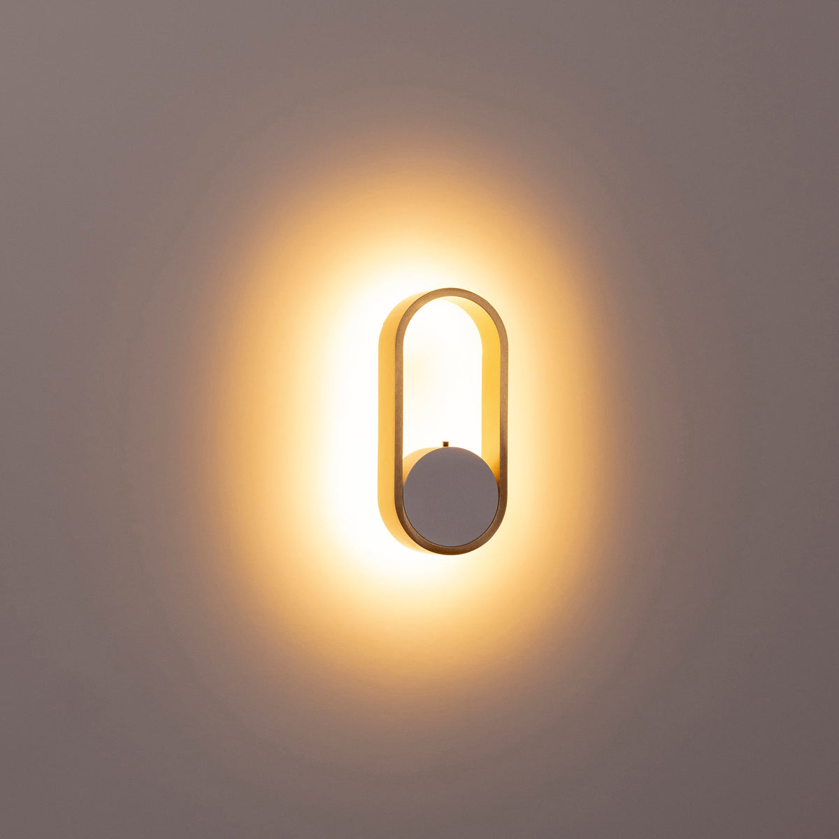 Ovale Brass with White Modern Indoor LED Wall Light