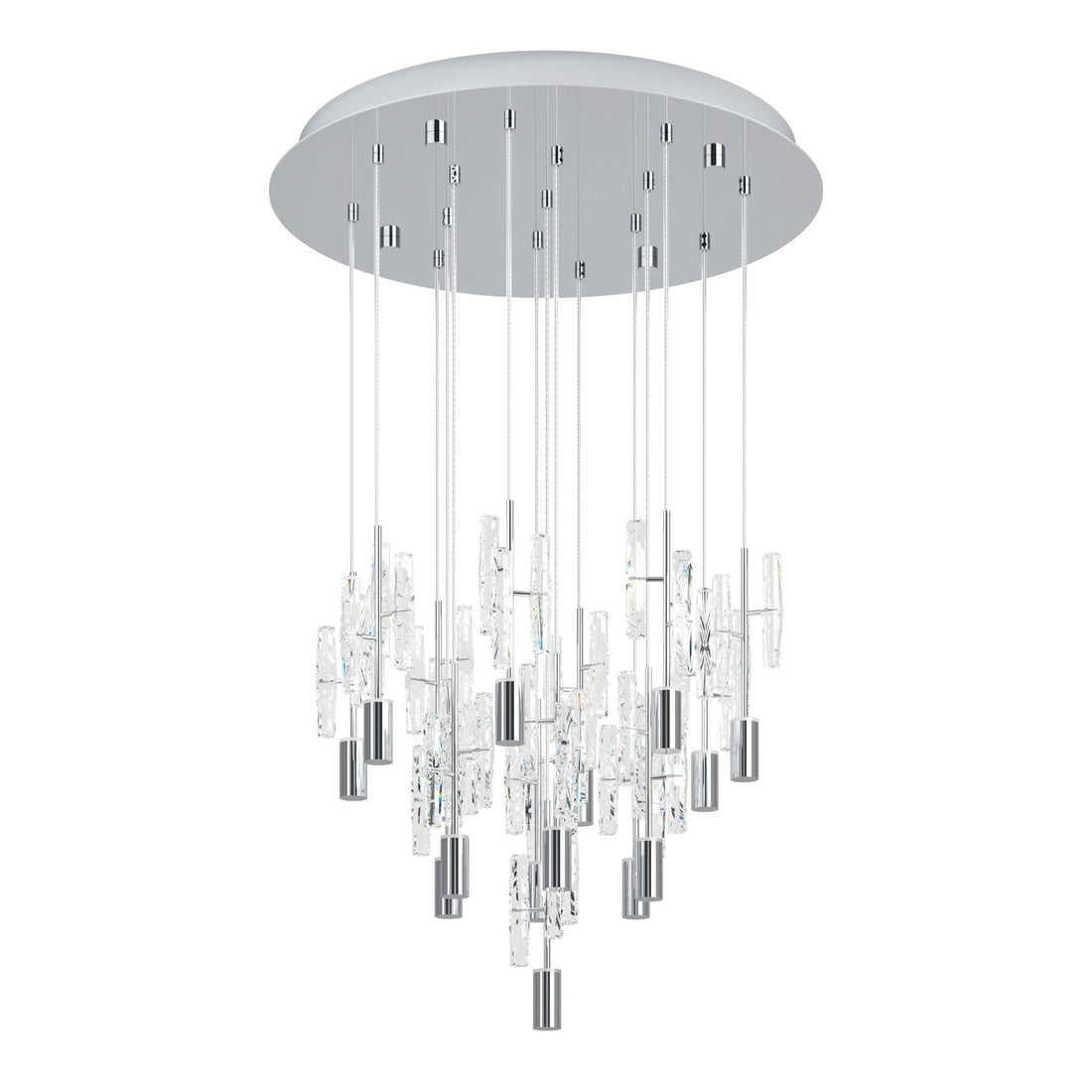 Orihuela 15 Light Chrome Crystal Tri-Colour Modern Pendant Chandelier
