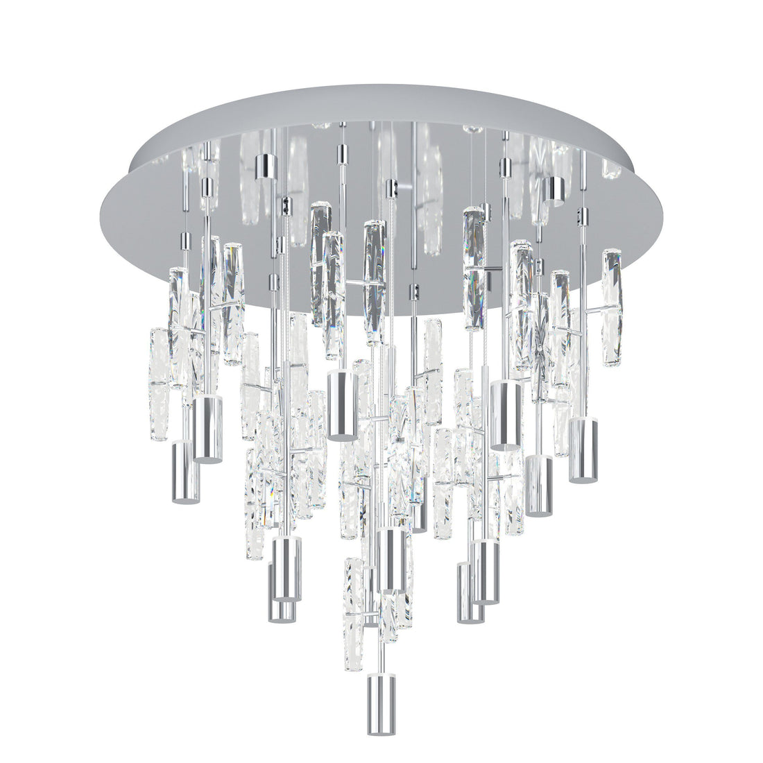 Orihuela 15 Light Chrome Crystal Tri-Colour Close to Ceiling Modern Chandelier