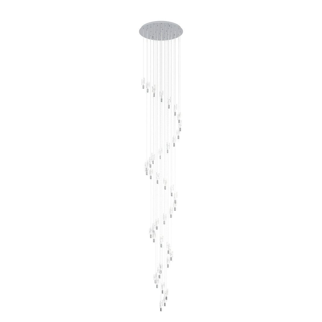 Orihuela 40 Light Chrome Crystal Tri-Colour Modern Pendant Chandelier