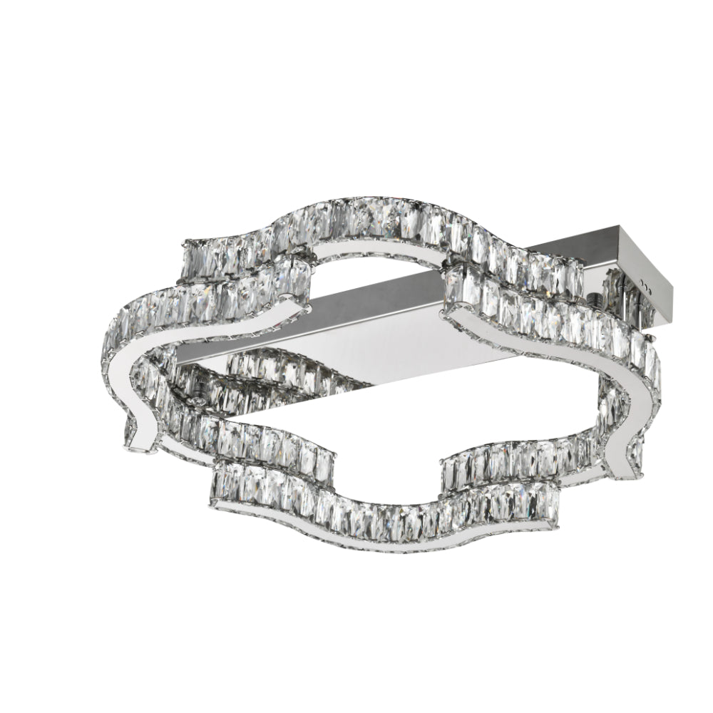 Jura 50cm Chrome Tri-Colour with Remote Crystal Modern Close to Ceiling