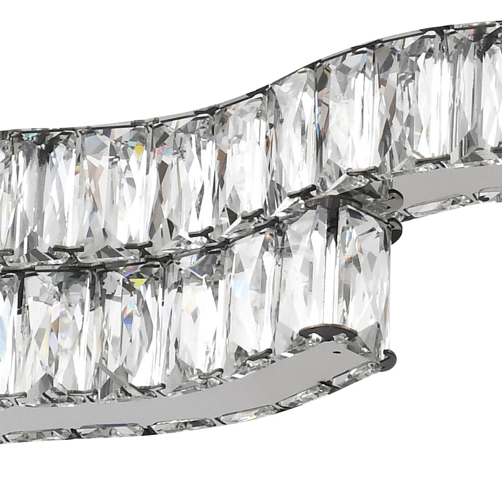 Jura 2-Tier Chrome Tri-Colour with Remote Crystal Modern Close to Ceiling