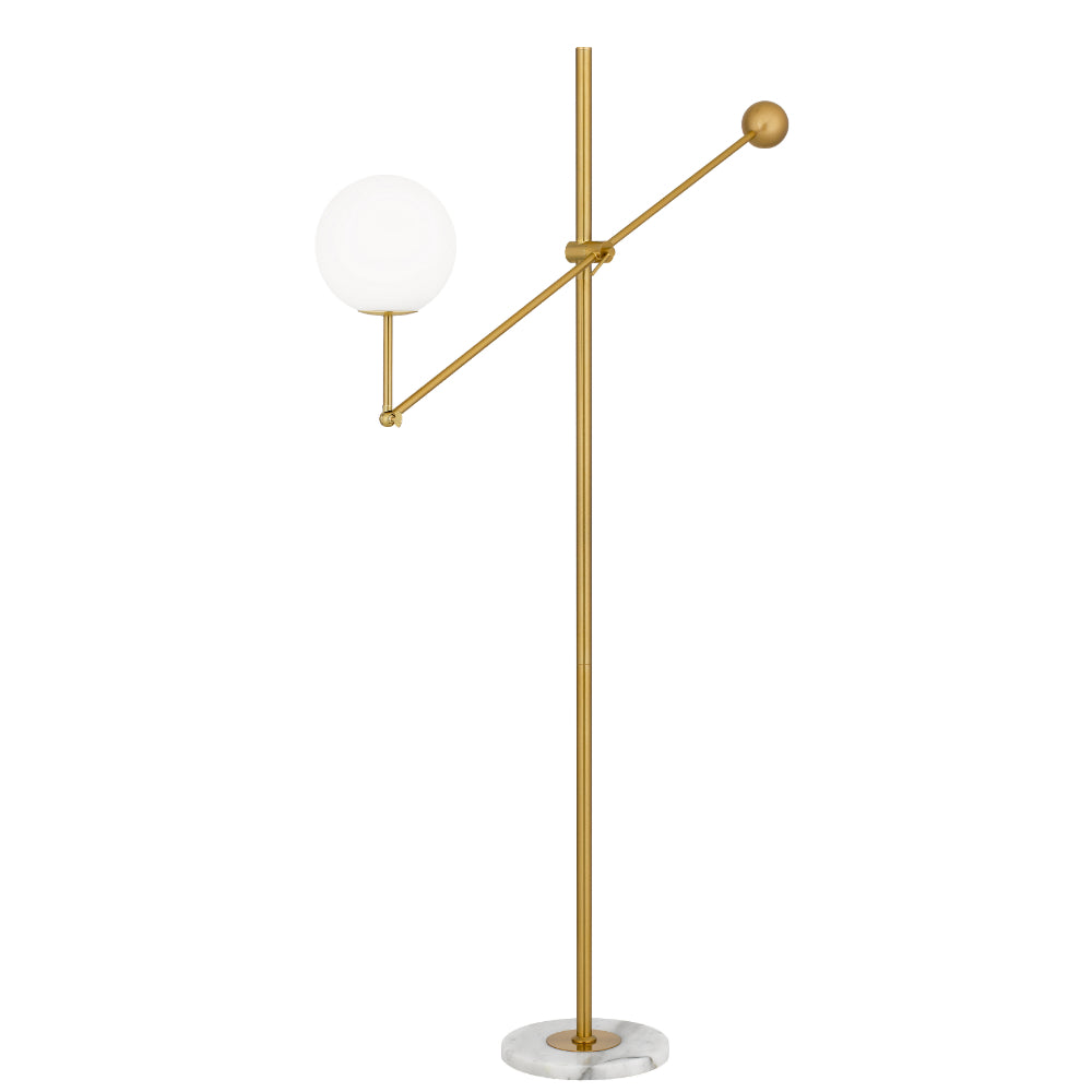 Kemi Gold and Opal Matt Adjustable Floor Lamp