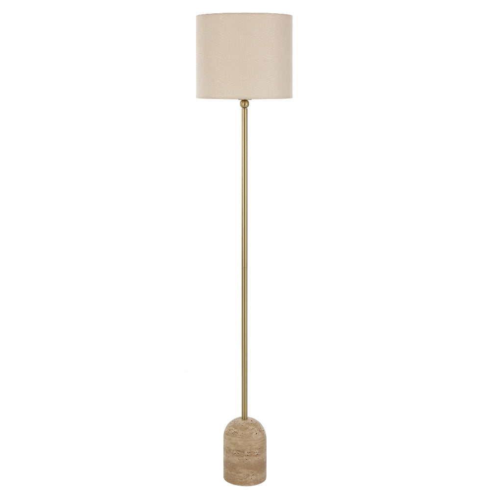 Livia Beige and Cream Modern Industrial Floor Lamp
