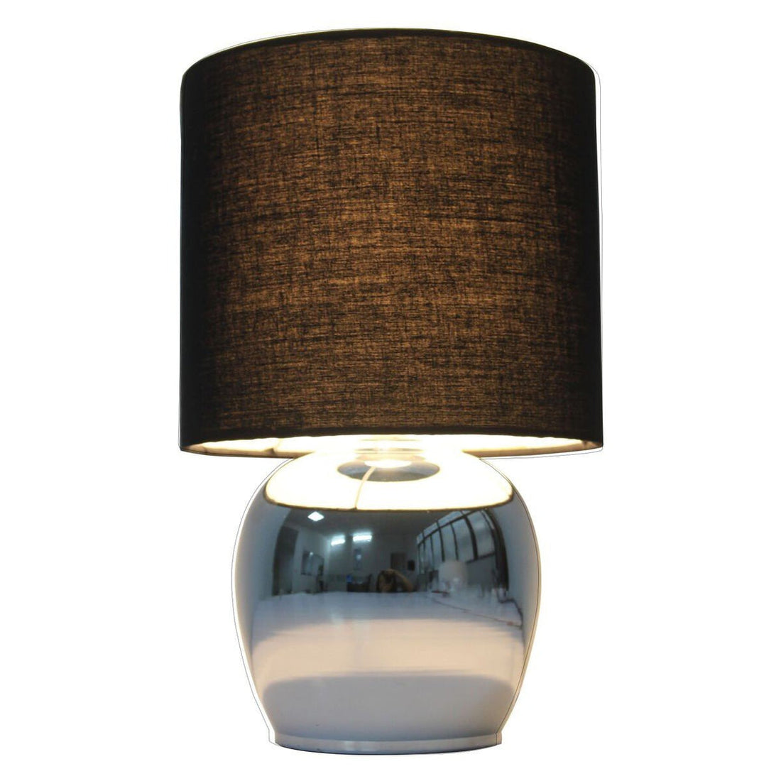 Corin Chrome and Black Modern Touch Lamp