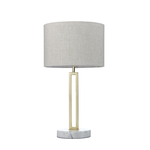 Margleus Grey with Gold and Marble-Look Base Modern Table Lamp