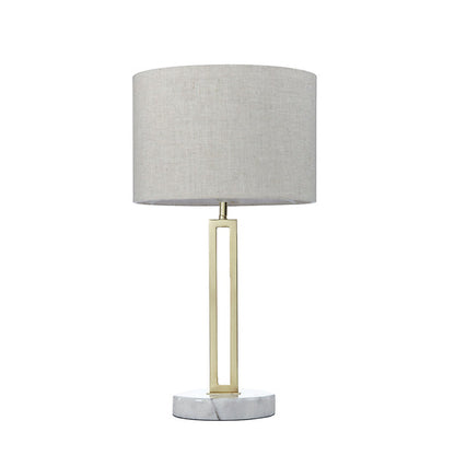 Margleus Grey with Gold and Marble-Look Base Modern Table Lamp