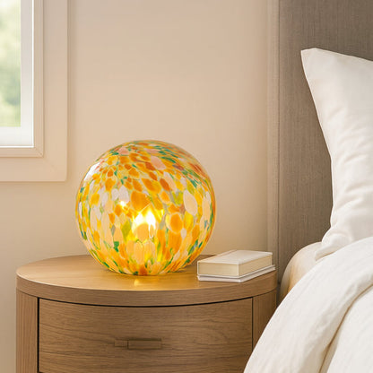 Lyra Multicolour Speckled Round Glass Table Lamp