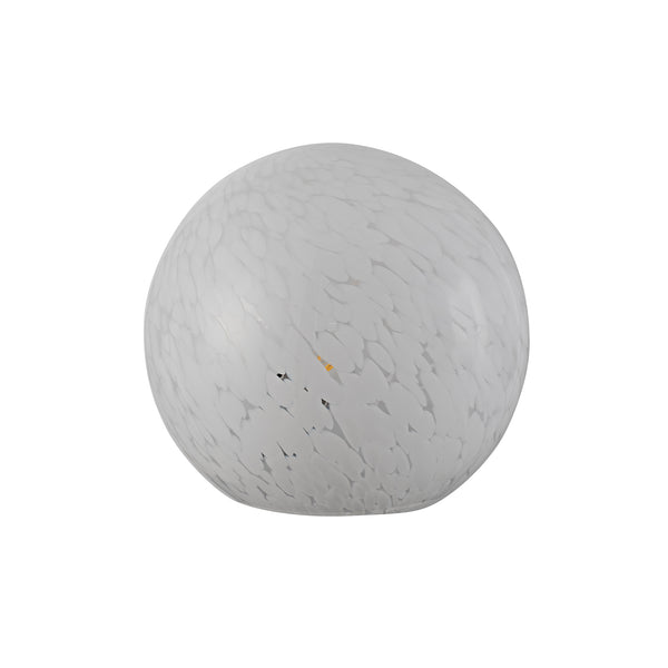 Lyra White Speckled Round Glass Table Lamp
