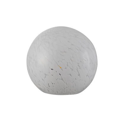 Lyra White Speckled Round Glass Table Lamp