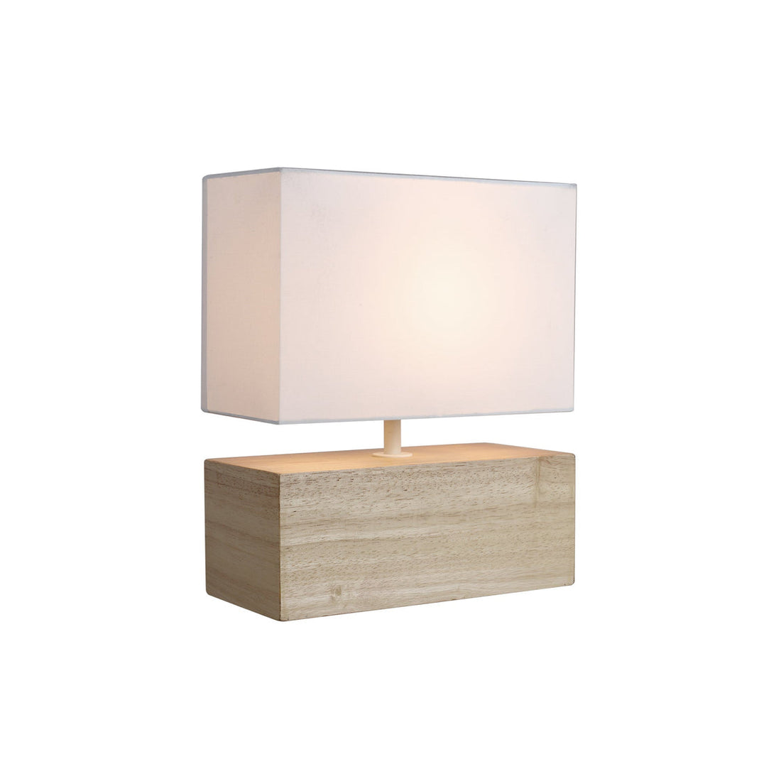 Mano Rectangle White and Timber Modern Table Lamp