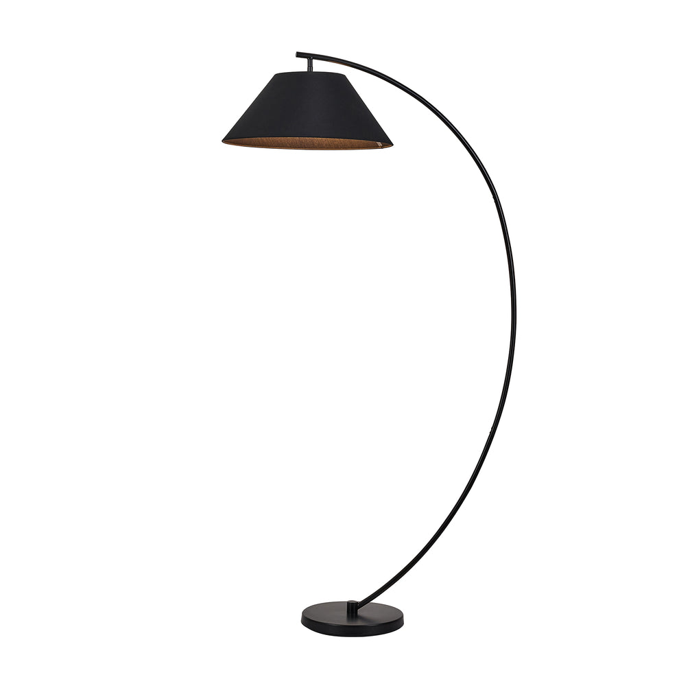 Remi Black with Black Arched Modern Floor Lamp