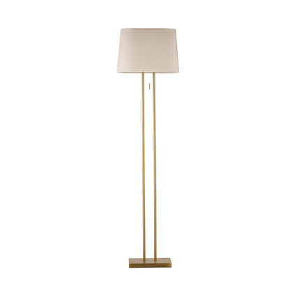 Arden Brass and Ivory Contemporary Floor Lamp