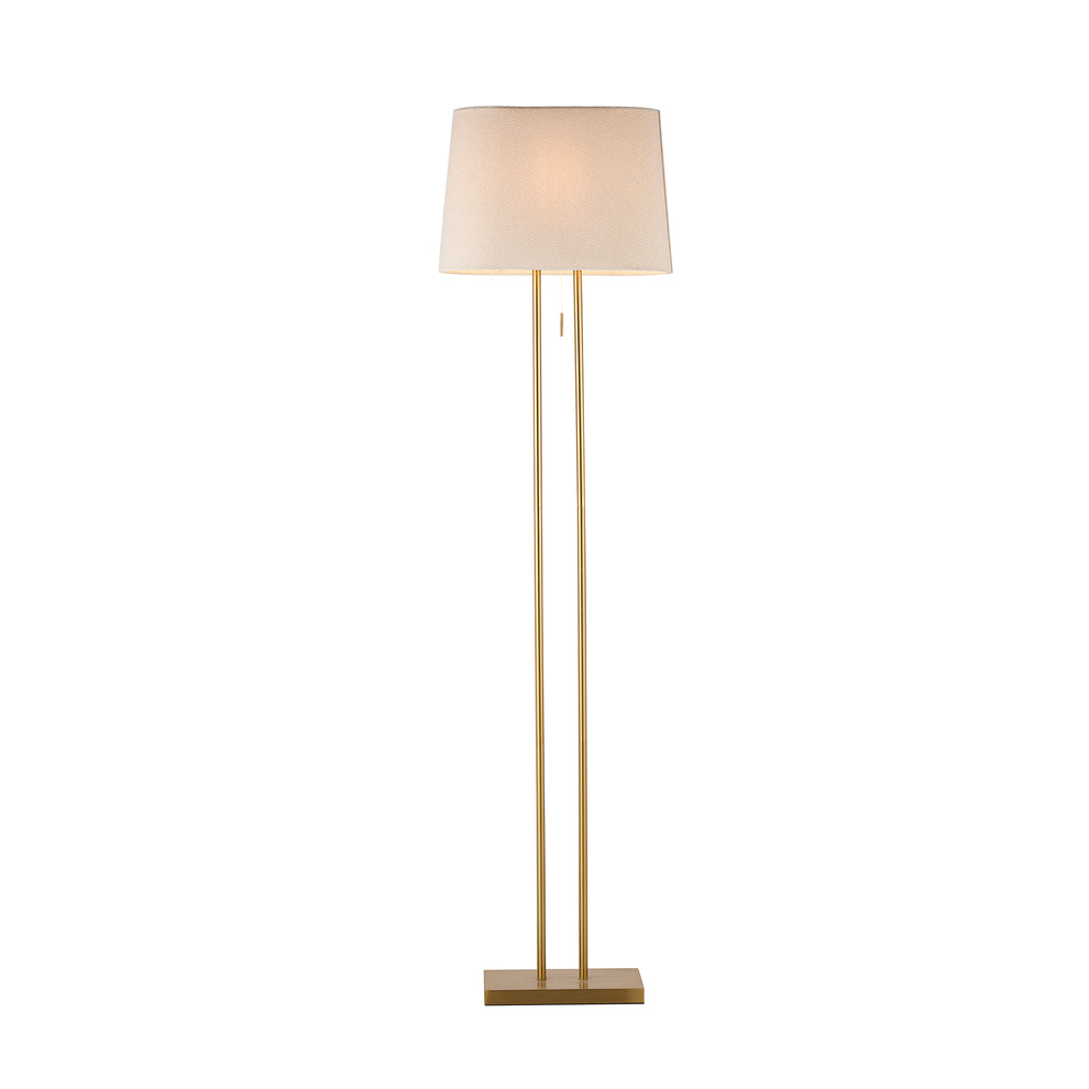 Arden Brass and Ivory Contemporary Floor Lamp