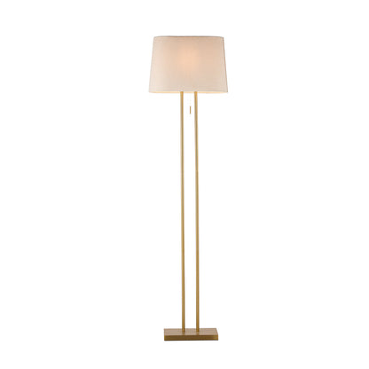 Arden Brass and Ivory Contemporary Floor Lamp