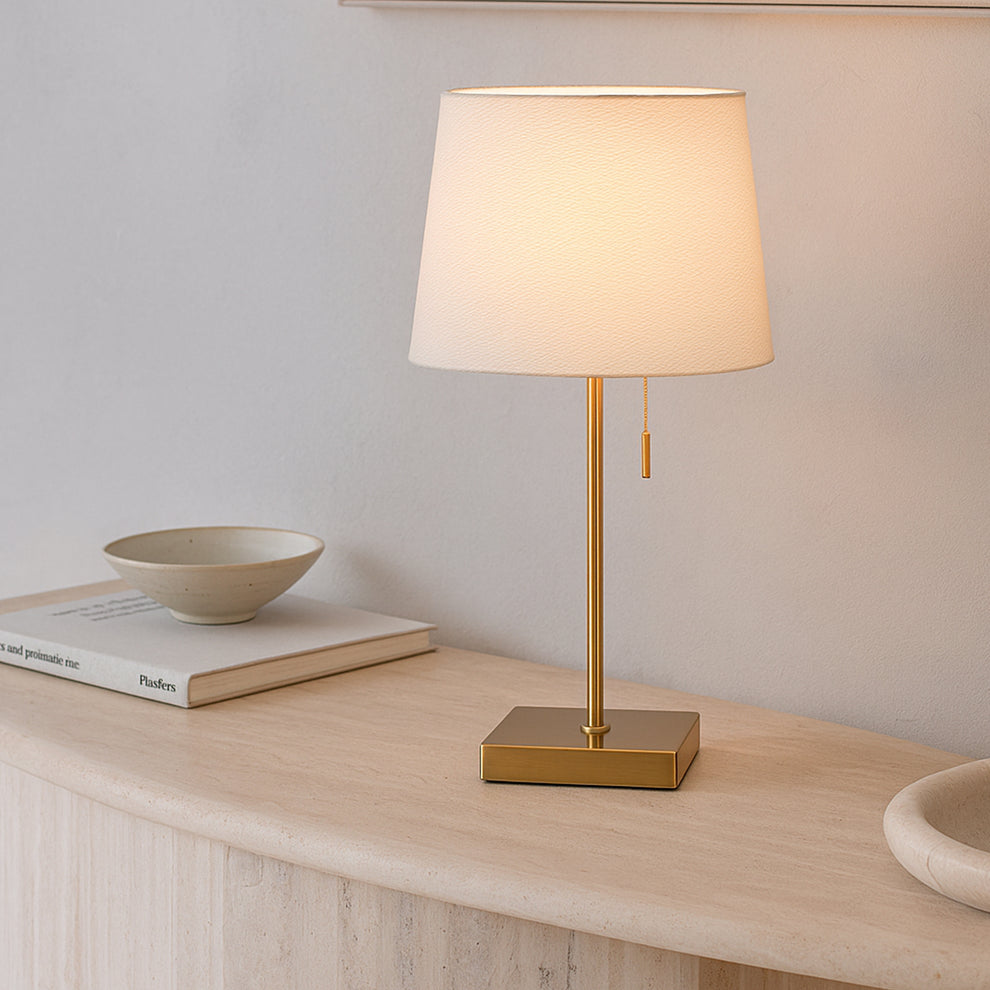 Arden Brass and Ivory Contemporary Table Lamp