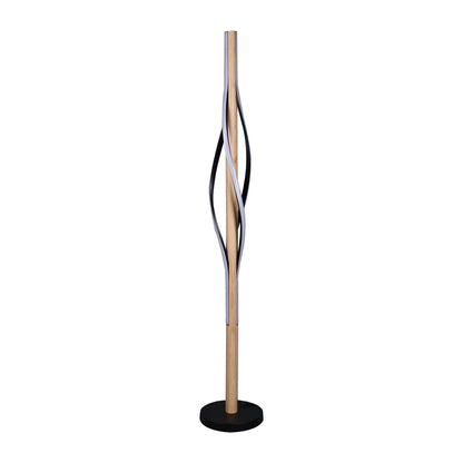 Bonnie Contemporary Timber Floor Lamp with Tri-Colour LED