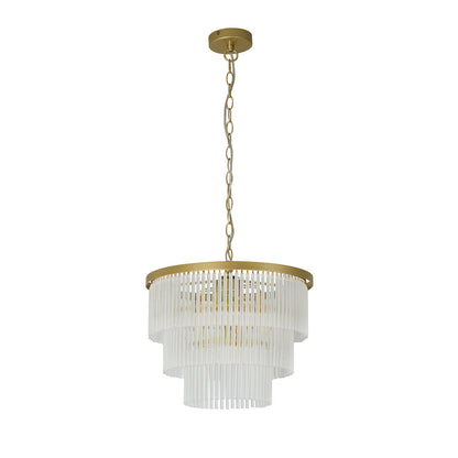 Greer 4 Light Gold with Frost Glass Classic Retro Pendant