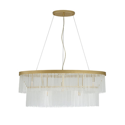 Greer 5 Light Linear Gold with Frost Glass Classic Retro Pendant