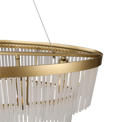 Greer 5 Light Linear Gold with Frost Glass Classic Retro Pendant