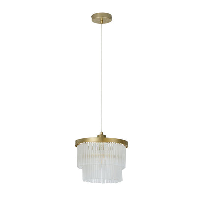 Greer 1 Light Gold with Frost Glass Classic Retro Pendant