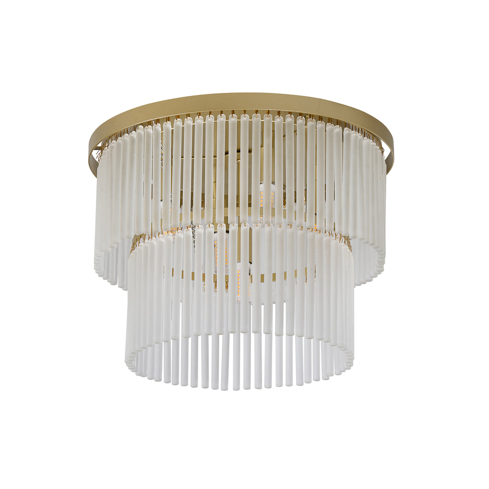Greer Gold with Frost Glass Classic Retro Close to Ceiling Light