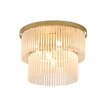 Greer Gold with Frost Glass Classic Retro Close to Ceiling Light