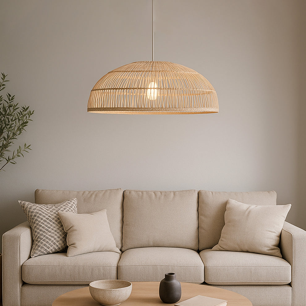 Amara Large Natural Rattan Modern Pendant
