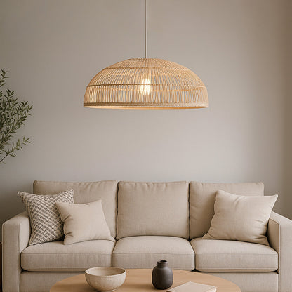 Amara Large Natural Rattan Modern Pendant