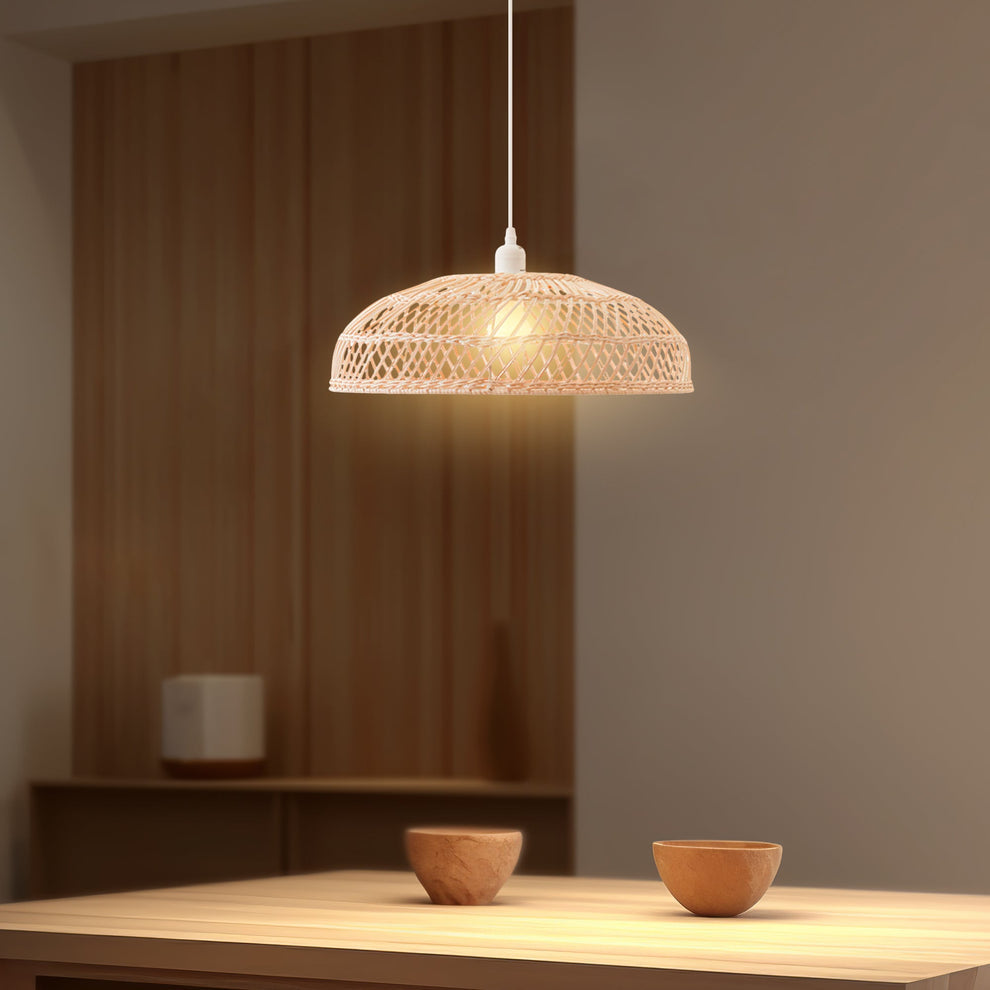 Amara Small Natural Rattan Modern Pendant