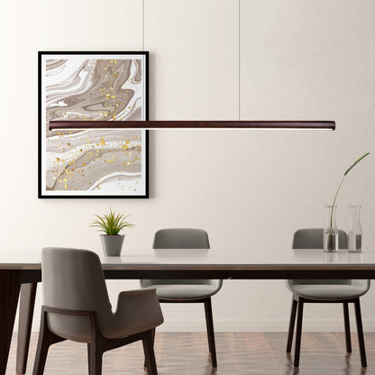 Freya Small Walnut Linear Tri-Colour LED Pendant