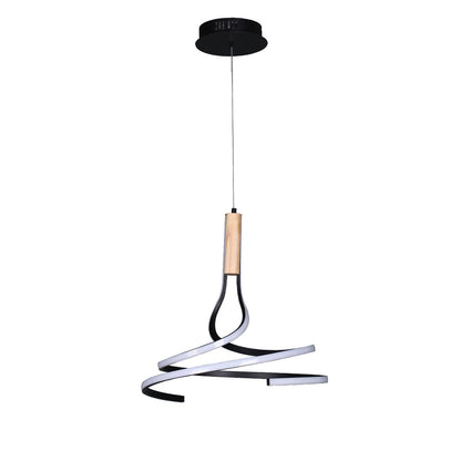 Estelle Contemporary Timber Pendant with Tri-Colour LED