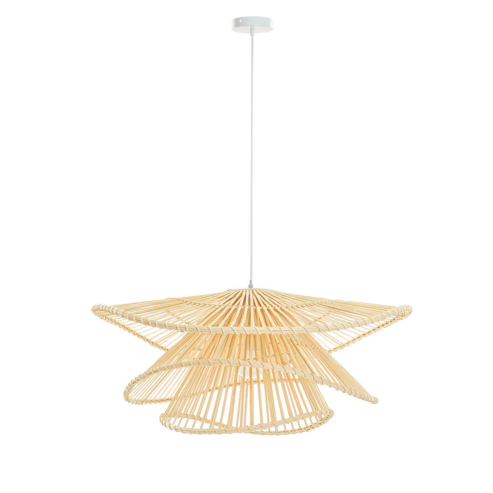 Talia Multi-Tiered Natural Rattan Modern Pendant