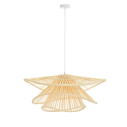 Talia Multi-Tiered Natural Rattan Modern Pendant