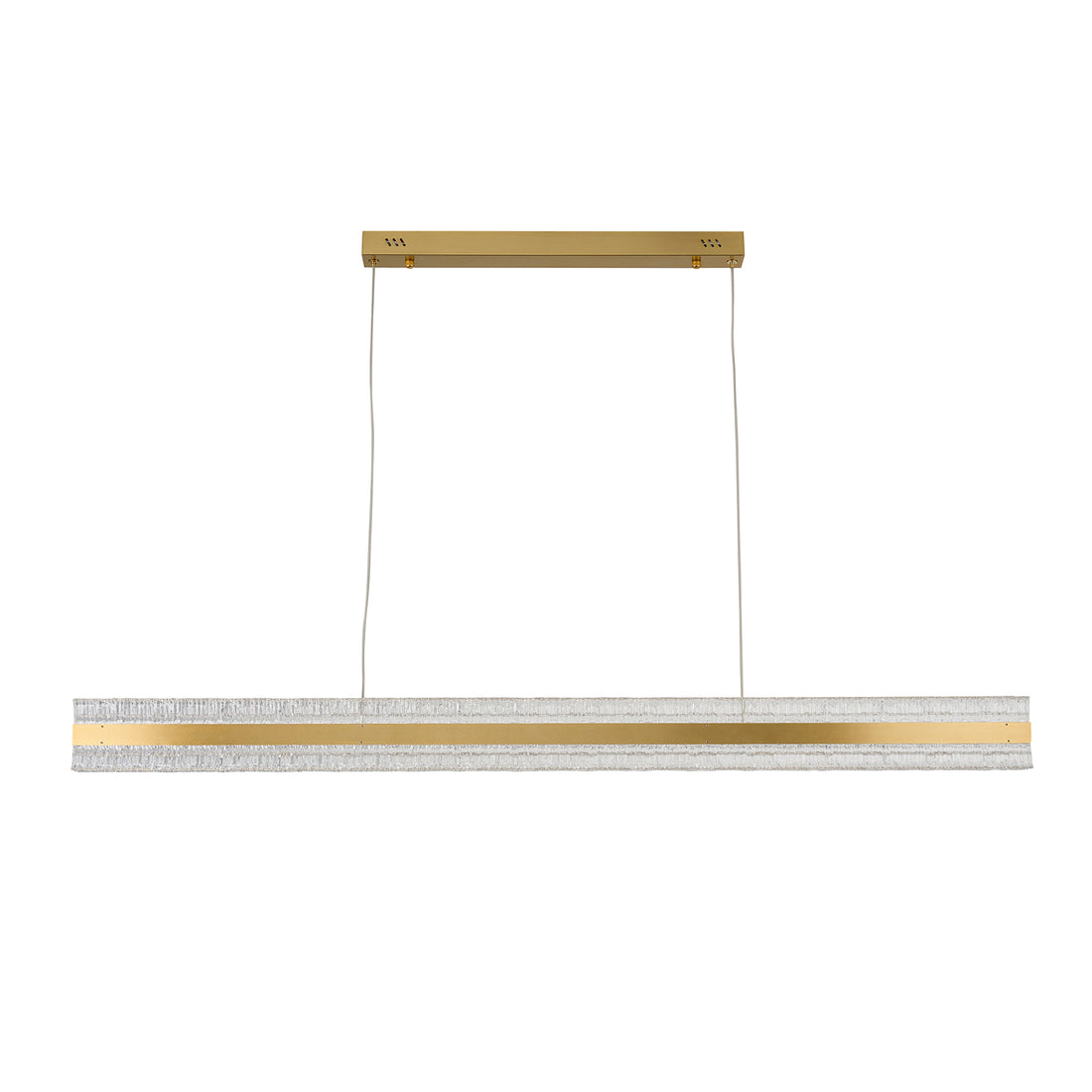 Apex Brass and Textured Acrylic Modern LED Linear Pendant