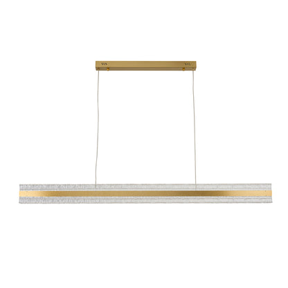 Apex Brass and Textured Acrylic Modern LED Linear Pendant