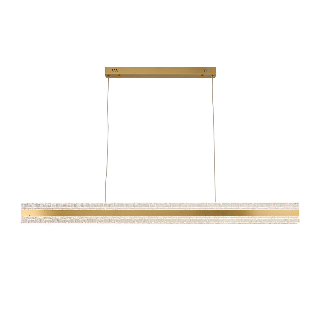 Apex Brass and Textured Acrylic Modern LED Linear Pendant