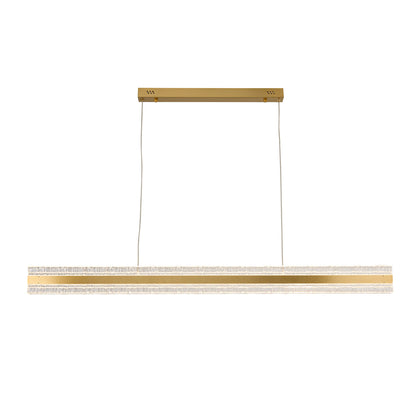 Apex Brass and Textured Acrylic Modern LED Linear Pendant