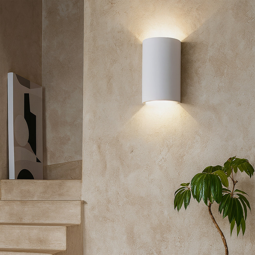 Verda 2 Light Up and Down Plaster Modern Wall Sconce