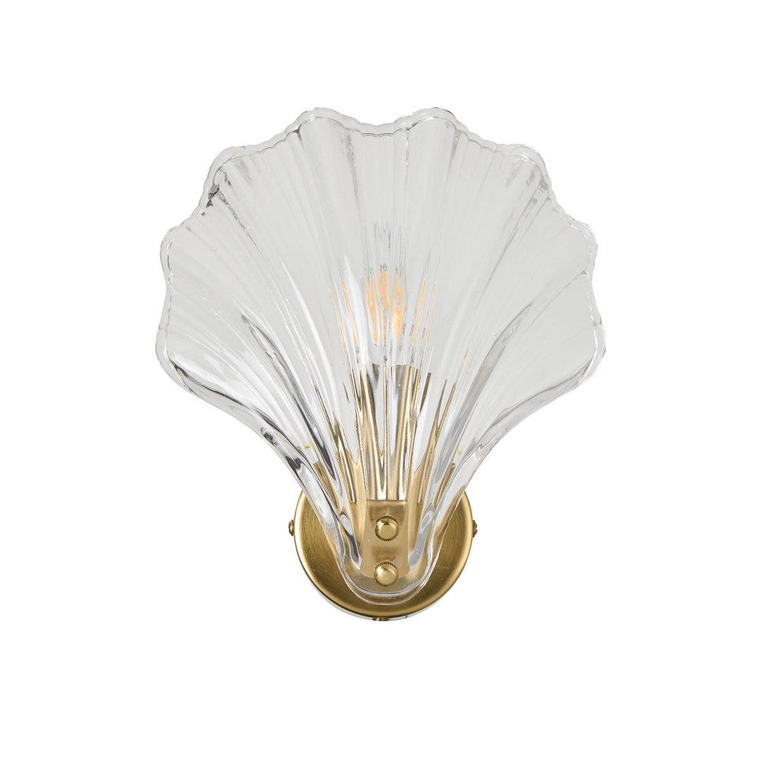 Aurora Brass Clear Glass Wall Sconce