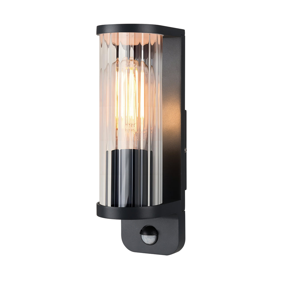 Arlo Black with Sensor Modern Outdoor Sconce Light